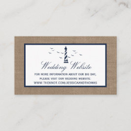 Nautical Lighthouse Burlap Bröllop-samlingen Tilläggskort