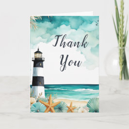 Nautical Lighthouse-Födelsedagsfest Tack Kort