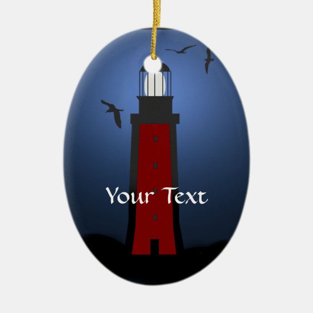 Nautical Lighthouse Oval Ornament (Framsidan)