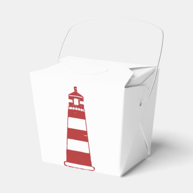Nautical Lighthouse Red & White Rand - Sailor Presentaskar (Framsidan Sidan)