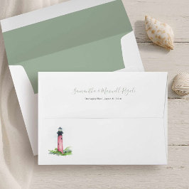 Nautical Lighthouse Returadress Kuvert