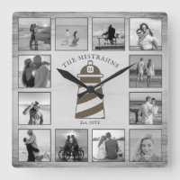 Nautical Lighthouse Rustic Wood Black White Foton