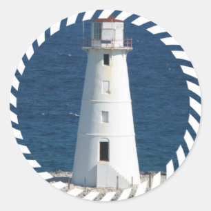 Nautical Lighthouse Sticker Runt Klistermärke