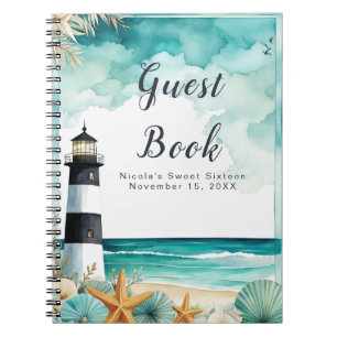 Nautical Lighthouse Sweet sixteen Birthday Anteckningsbok