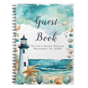 Nautical Lighthouse Sweet sixteen Birthday Anteckningsbok