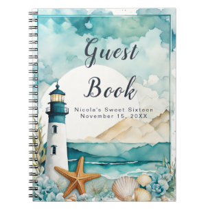 Nautical Lighthouse Sweet sixteen Birthday Anteckningsbok