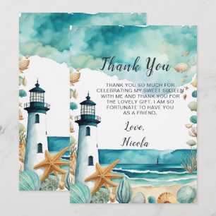 Nautical Lighthouse Sweet sixteen Birthday Tack Kort
