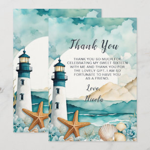 Nautical Lighthouse Sweet sixteen Birthday Tack Kort