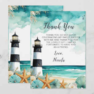 Nautical Lighthouse Sweet sixteen Birthday Tack Kort