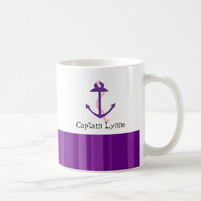 Nautical Lila Boat Anchor Kaffemugg (Höger)