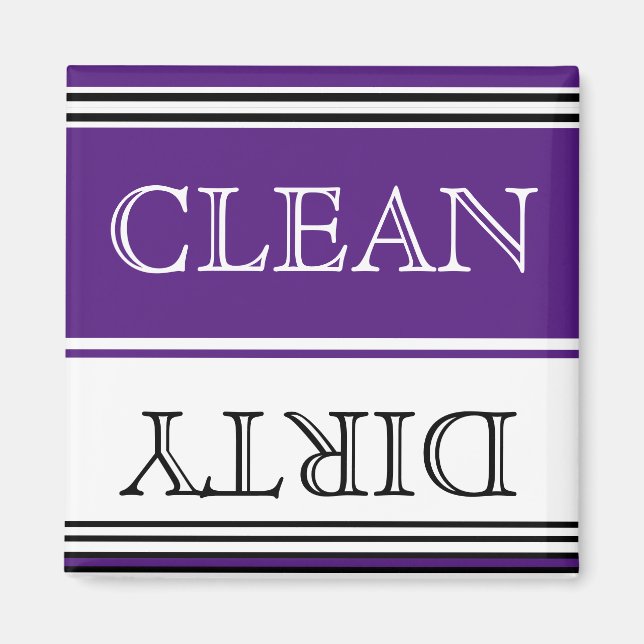 Nautical Lila Dishwasher Dirty Clean Magnet (Framsidan)