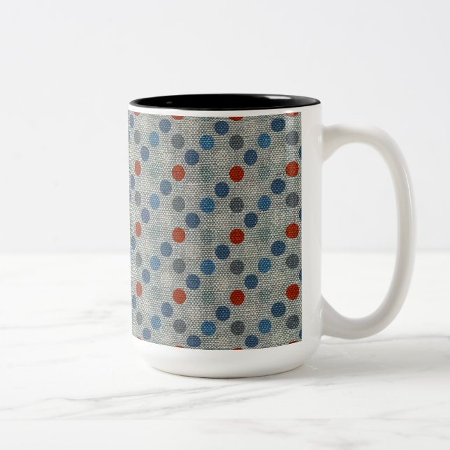 Nautical Linen Dots Två-Tonad Mugg (Höger)