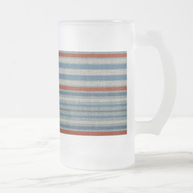 Nautical Linen Rand Frostat Ölglas (Höger)