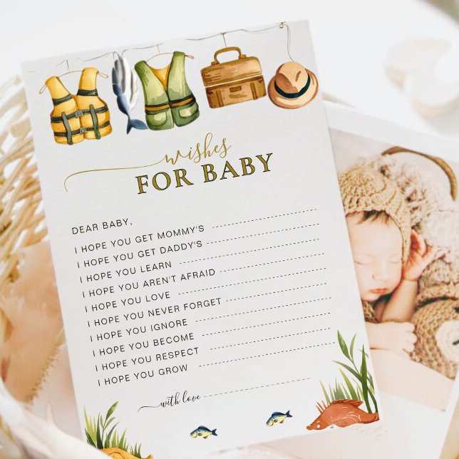 Nautical Little Fisherman Önskemål för Baby Card (Skapare uppladdad)