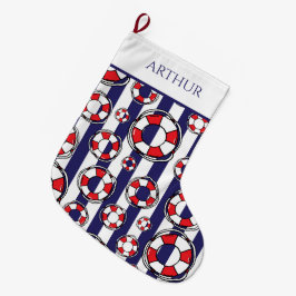 Nautical Livbelts Coastal Boat Stor Julstrumpa