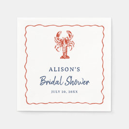 Nautical Lobster Coastal Bridal Shower  Pappersservett