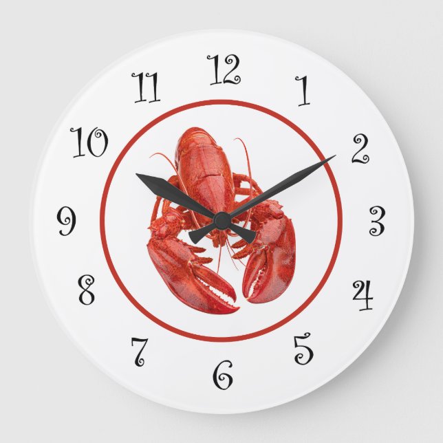 Nautical Lobster Theme Wall Decor  Stor Klocka (Framsida)