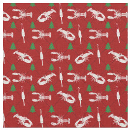 Nautical Lobsters och Buoys jul Mönster Tyg
