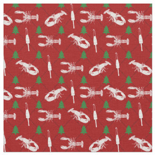 Nautical Lobsters och Buoys jul Mönster Tyg