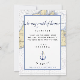 Nautical Maid of honor | Martha's Vineyard Inbjudningar