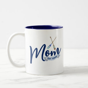 Nautical mamma etablerad marinblå Två-Tonad mugg