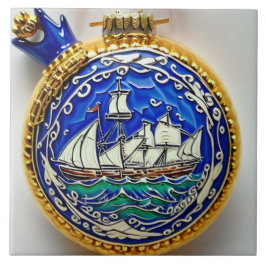 Nautical Marine Life Traditional ceramic art no 4 Kakelplatta