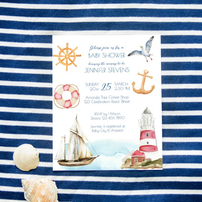 Nautical marine sailing boy budget baby shower (Skapare uppladdad)
