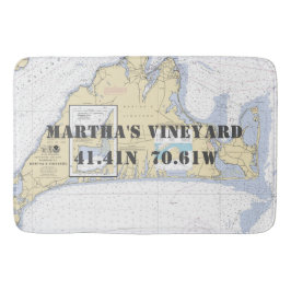 Nautical Martha's Vineyard Chart Badrumsmatta