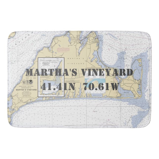 Nautical Martha's Vineyard Chart Badrumsmatta (Framsidan)