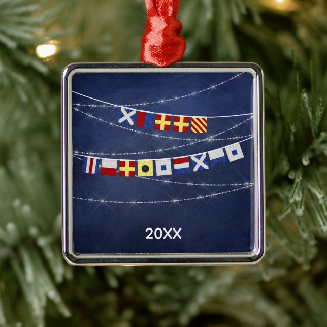 #Nautical Merry #julsignal Flagga Julgransprydnad Metall (Träd)