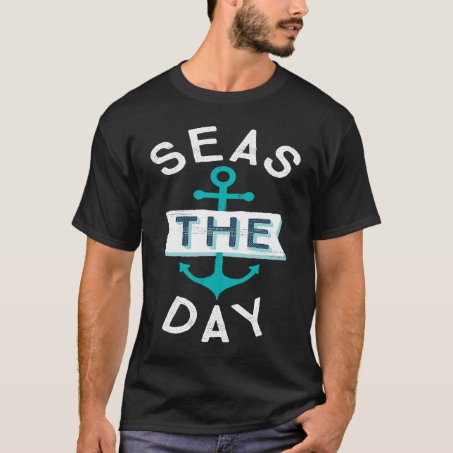 Nautical Möhippa Seglande Ankar Havet T Shirt (Framsida)