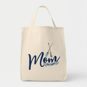 Nautical Mom Estalished Navyblå Script Handväskor Tygkasse