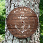 Nautical Monogram Anchor Brown Wood Darttavla<br><div class="desc">Utformning av nautisk ankarpunkt för personlig. Underbar för familjeåterförening,  bröllop eller familjegåva.</div>
