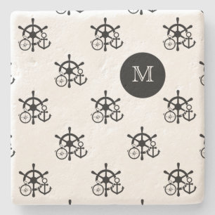Nautical Monogram Drink Coasters Underlägg Sten