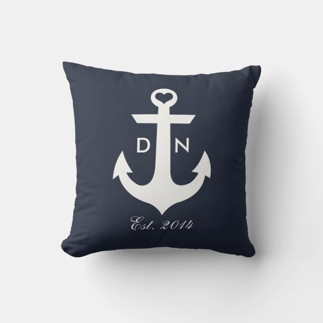 Nautical Monogram Pillow Kudde (Framsida)