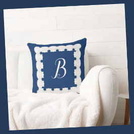 Nautical Monogram Seashell Kudde