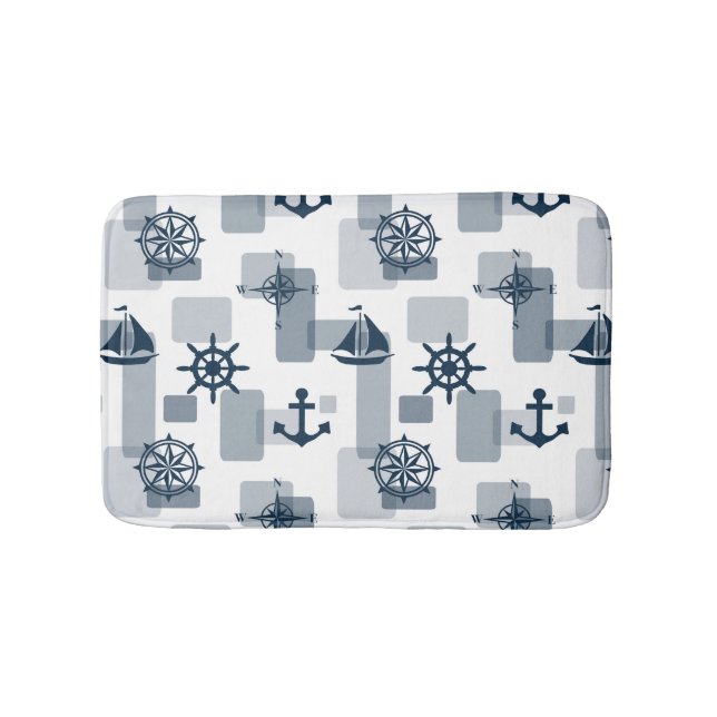 Nautical mönster badrumsmatta (Framsidan)