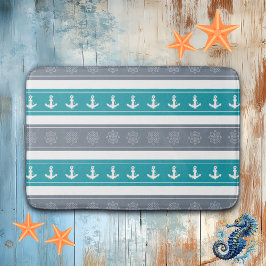 Nautical Mönster Boat Inslag Badrumsmatta