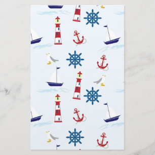 Nautical Mönster Brevpapper