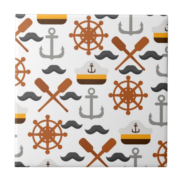 Nautical Mönster Kakelplatta (Framsidan)