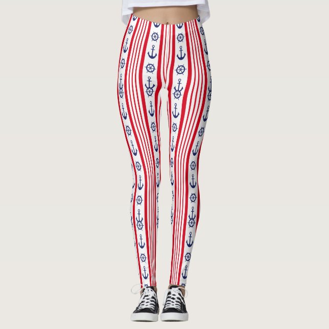 Nautical Mönster Leggings (Framsida)