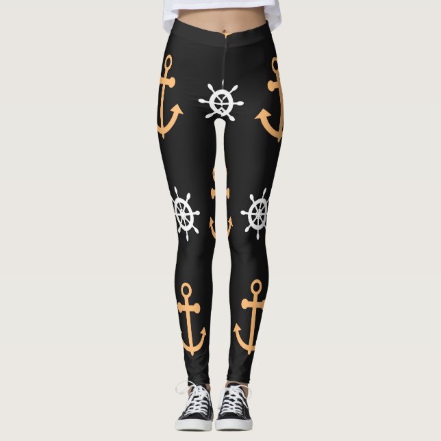 Nautical Mönster Leggings (Framsida)