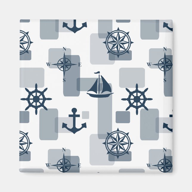 Nautical mönster magnet (Framsidan)