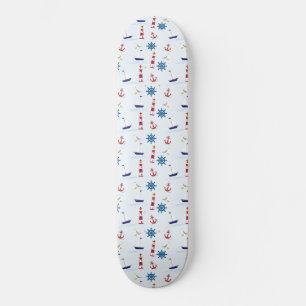 Nautical Mönster Mini Skateboard Bräda 18,5 Cm