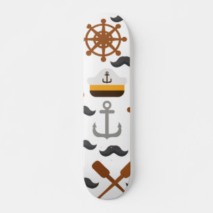 Nautical Mönster Mini Skateboard Bräda 18,5 Cm
