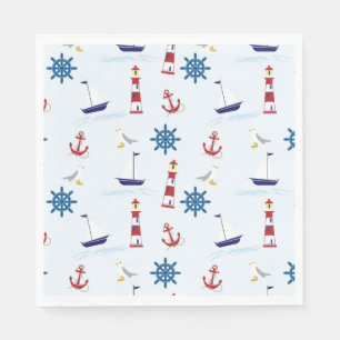 Nautical Mönster Pappersservett