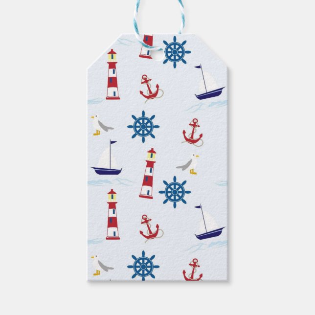 Nautical Mönster Presentetikett (Framsidan)