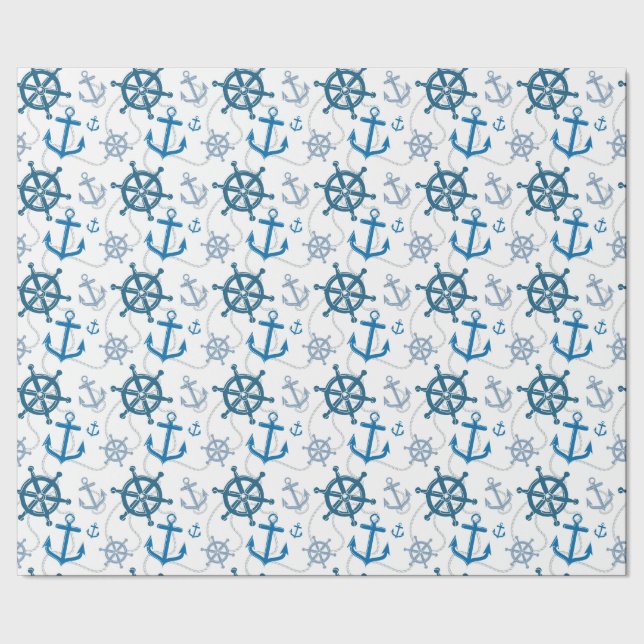 Nautical mönster presentpapper (Seam)