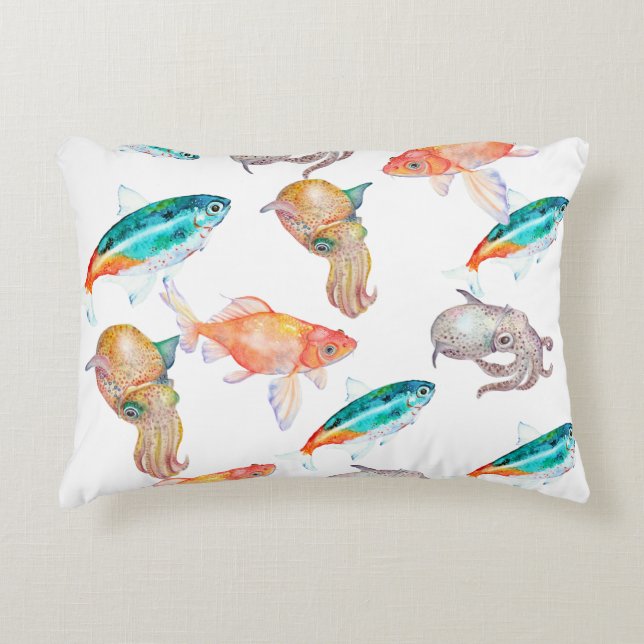 Nautical mönster prydnadskudde (Framsidan)