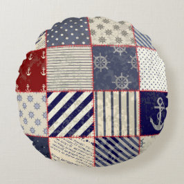 Nautical Mönster ROUND DEKORATIV KUDDE